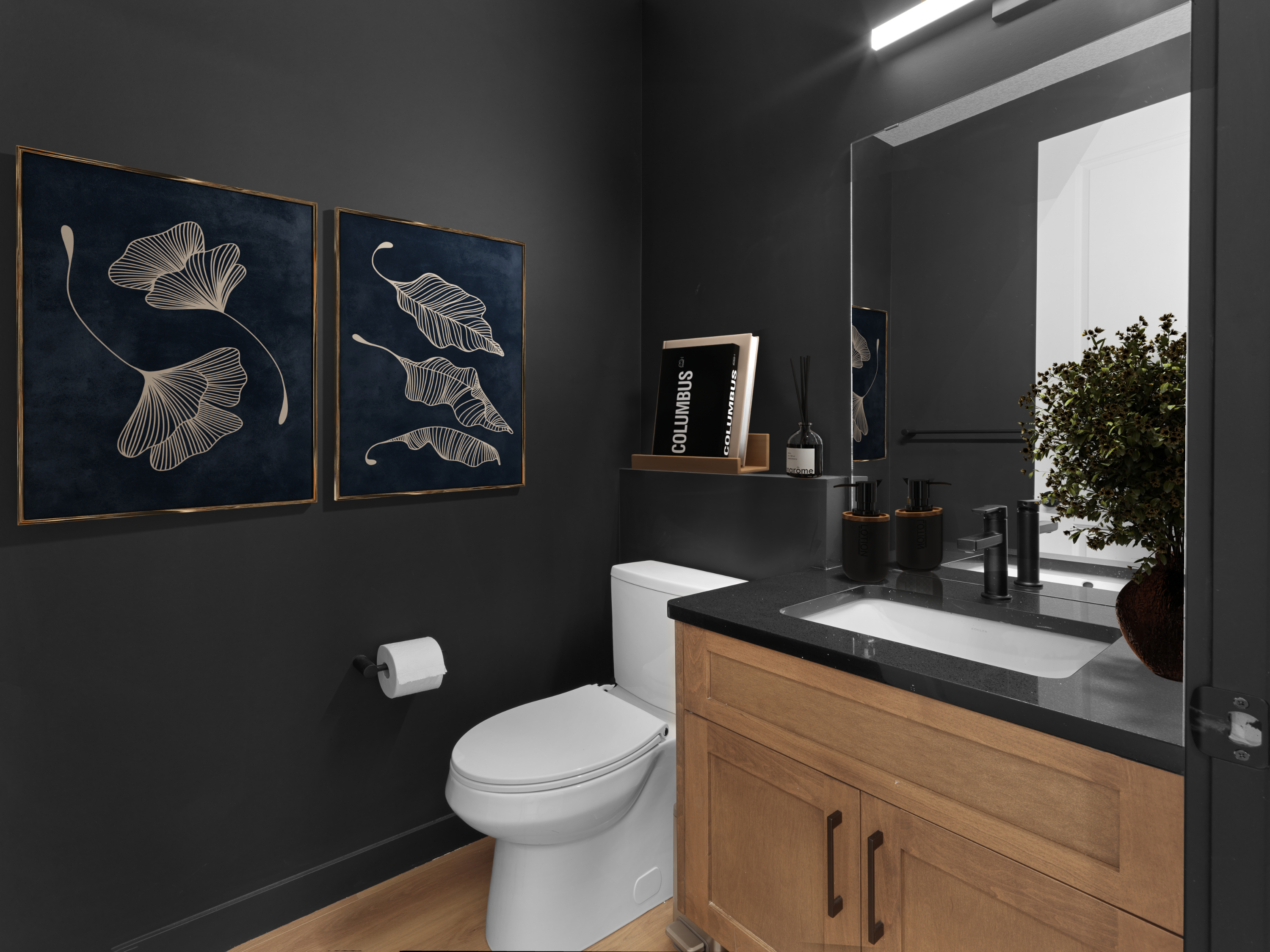 Powder room in 289 Jensen Lakes Blvd in St. Albert with homes for sale by Holland and Associates Real Estate.